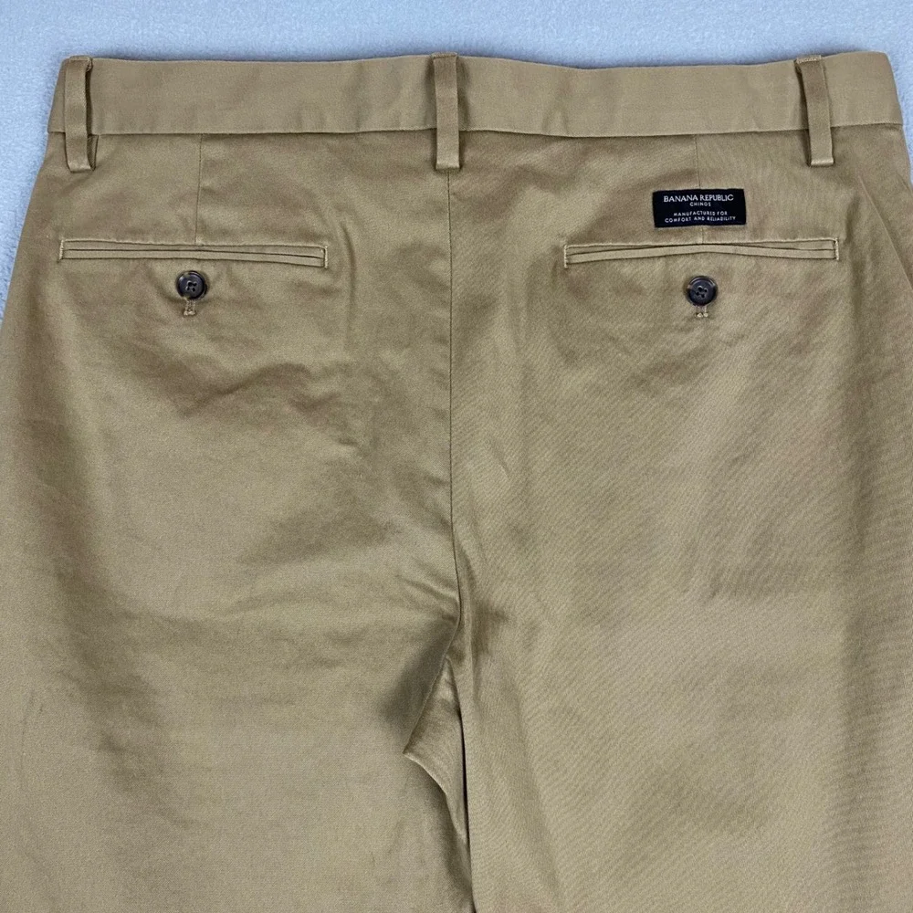 Banana Republic Aiden Slim Fit Stretch Chino Pants Mens 34 Khaki Tan